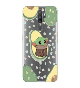 Oppo A5 2020 / A9 2020 Uyumlu Baby Yoda Desenli Şeffaf Telefon Kılıfı