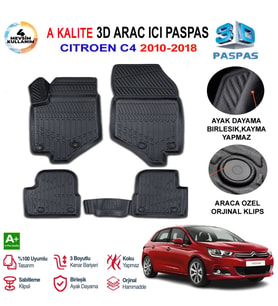 Citroen C4 3D Paspas Havuzlu Pro 2010-2018 Arası