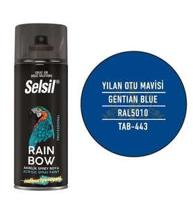 Selsil Rainbow Akrilik Sprey Boya YILAN OTU MAVİSİ 400 ml. - RAL5010