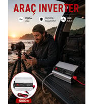 Araçtan Elektrik Kullanımı Sağlayan 1000w Akü İnvertör