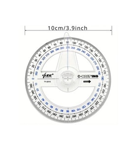 360° Protractor cetvel, Şeffaf Matematik, Geometri, Tasarım ve Sanat Projeleri için İdeal-1ad