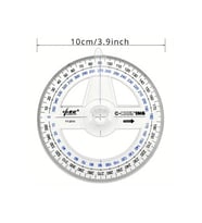 360° Protractor cetvel, Şeffaf Matematik, Geometri, Tasarım ve Sanat Projeleri için İdeal-1ad (Çok Renkli)