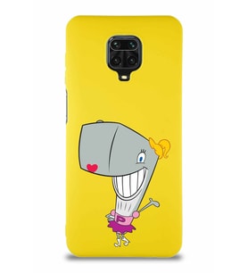 Xiaomi Redmi Note 9S Soft Premier Kapak Pearl Yengeç Tasarımlı Silikon Kılıf - Sarı (Şeffaf)
