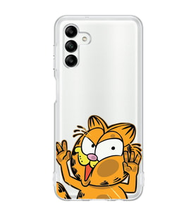 Samsung Galaxy A04S Uyumlu Garfield Desenli Şeffaf Telefon Kılıfı