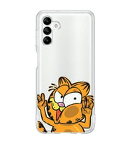 Samsung Galaxy A04S Uyumlu Garfield Desenli Şeffaf Telefon Kılıfı
