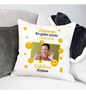 Kişiye Özel Güler Yüzlü Yengem Yastık