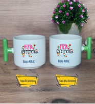 Fizik Öğretmeni Kupa Bardak T Yeşil Kulplu Öğretmenler Günü Hediyesi