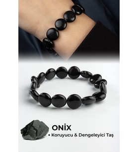 Oniks Doğal Taş Yassı Daire Kesim 12mm Bileklik