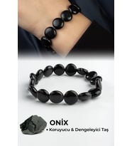 Oniks Doğal Taş Yassı Daire Kesim 12mm Bileklik