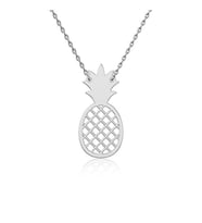 Sade Ananas Beyaz Gümüş Kolye