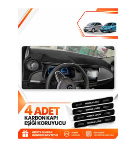 RENAULT ZOE (2012-2024) Uyumlu Ön Torpido Koruma Kılıfı Halısı - Siyah