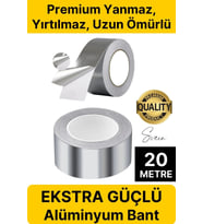 Alüminyum Yanmaz Folyo Bant Tamir Soba Boru Bandı Suya Sıcağa Dayanıklı Yama Düz Gri 45 Mm X 20 M