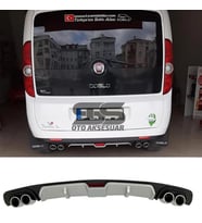 Fiat Doblo D3 D4 Difüzör Arka Tampon Eki 4 Egzoz Çıkışlı Gri