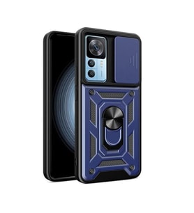 Coverzone Xiaomi 12T ?le Uyumlu PhoenixShield S�rg�l� Sistem Kamera Korumal? Kapak Tam Koruma Manyetik Vega Kapak Lacivert