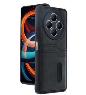 Redmi 14C Kılıf Sara Kartvizitli Deri Kılıf - Siyah