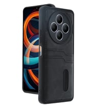 Redmi 14C Kılıf Sara Kartvizitli Deri Kılıf - Siyah