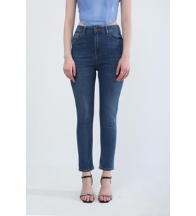Kadın Slim Fit Likralı Esnek Jean Pantolon Mavi