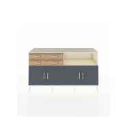 Kronos Konsol 4 Raflı 4 Çekmeceli 4 Kapaklı 176x59x99 Aytaşı-Antrasit/Çam