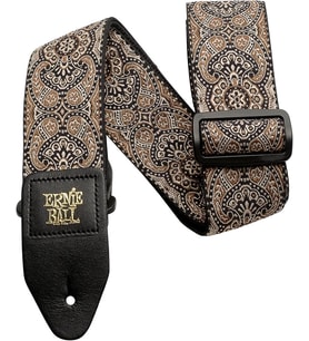 Ernie Ball Jacquard Weave Gitar Askısı Kalıbı: Gold Black Paisley
