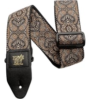 Ernie Ball Jacquard Weave Gitar Askısı Kalıbı: Gold Black Paisley