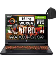 Acer Nitro V16 ANV16-41 Amd R7 8845HS Aı 64GB Ddr5 1tb SSD 8GB/RTX4060 WINDOWS11PRO 16" 165Hz Wxuga IPS Taşınabilir Bilgisayar WNHQRUEY00354+WEBLEGELSINÇANTA