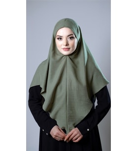 Fıstık Yeşili Pratik Hazır Geçmeli Tesettür Eşarp Pamuk Caz Kumaş Düz Hijab 2306_36
