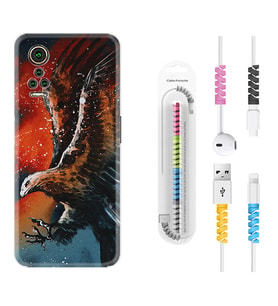 General Mobile GM 21 Pro GM 22 Pro Plus Kılıf Kablo Koruma Spiral Silikon Kartal Uçarken 1718