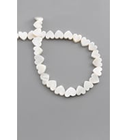 Sedef Doğal Taş Parlak Beyaz Kalp Kesim 8x3mm Dizi [AA]