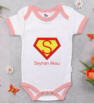 BK Kids Kişiye Özel Pembe Bebek Body Zıbın - Model 174