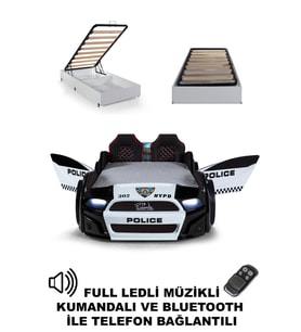 Bazalı Arabalı Yatak Kapıları Açılan Mustang Full Ledli Kumandalı ve Müzikli
