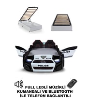 Bazalı Arabalı Yatak Kapıları Açılan Mustang Full Ledli Kumandalı ve Müzikli