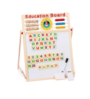 Çocuk Manyetik Yazı Tahtası Ahşap Eğitim Türkçe Matematik Öğrenme (Karışık)