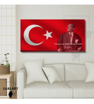 Panoramik Kanvas Makam Panosu Atatürk Sözleri ‘’Hayatta en hakiki mürşit ilimdir. ‘’