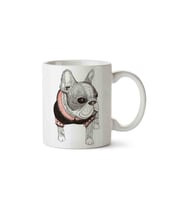 French Bulldog Pug Boston Terrier Porselen Kupa Bardak