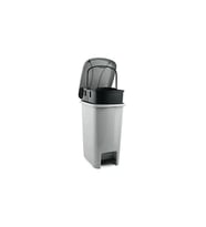 Üçsan Plastik Silim Pedallı Gri Çöp Kovası 12.5 L 32x23x40 cm
