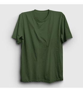 Presmono Unisex Haki Düz Baskısız T-Shirt 58987tt