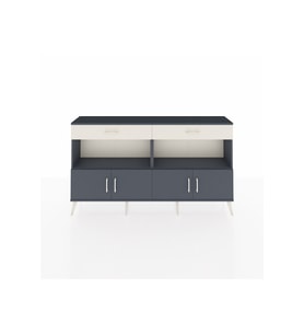 Arges Konsol 2 Raflı 2 Çekmeceli 4 Kapaklı 176x30x99 Antrasit-Antrasit/Aytaşı