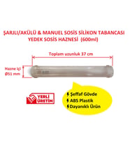 Sosis Silikon Tabancası Yedek Şeffaf Sosis Haznesi - Uzun 600ml