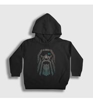 Presmono Unisex Çocuk Siyah Odin Vikings Kapüşonlu Sweatshirt 222081tt