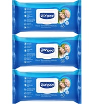 Canped Hasta Vücut Perine Temizleme Islak Mendil Havlu 48 Yaprak XL (3 Lü Set) Plastik Kapaklı