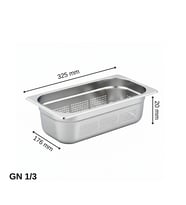 ÜRET Delikli Gastronom Küvet GN 1/3 20 mm 0,75 lt