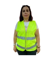 Mey İthalat® Fermuarlı Sarı İkaz Yeleği XL Beden 59 cm