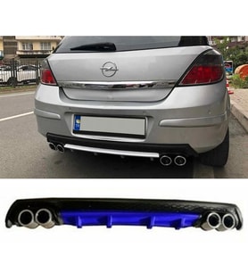 Opel Astra H Mavi Difüzör Çiftli Yuvarlak Egzoz Görünümlü D Tip Difizör 2004 - 2009