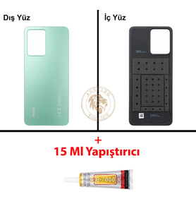 Yapıştırıcı Redmi Note 12 Nane Yeşili Yapıştırıcı Arka Pil Kapağı + B-7000 Yapıştırıcı