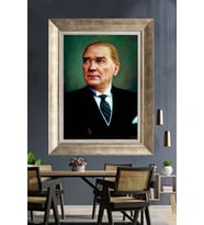 Gümüş Çerçeveli Atatürk Tablo za434