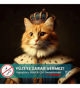 Papers Kral Kedi Posteri, Kral Kedi Posteri, Yüksek Çözünürlüklü Akıllı Kağıt Poster, Yapay Zeka Tasarım