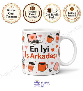 İş Arkadaşına Hediye Kişiye Özel Baskılı Kupa Bardak Ofis Hediyesi