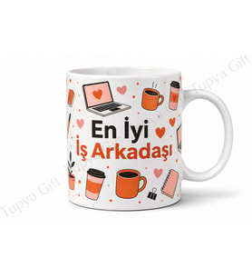 İş Arkadaşına Hediye Kişiye Özel Baskılı Kupa Bardak Ofis Hediyesi
