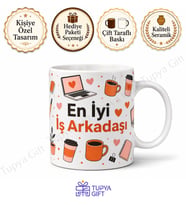 İş Arkadaşına Hediye Kişiye Özel Baskılı Kupa Bardak Ofis Hediyesi