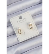 Xuping Gold Renk İnci Taşlı Halka Küpe 5886